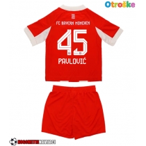 Otroške Nogometnih dresov Bayern Munich Aleksandar Pavlovic #45 Domači 2025-26 Kratki rokavi (+ hlače)